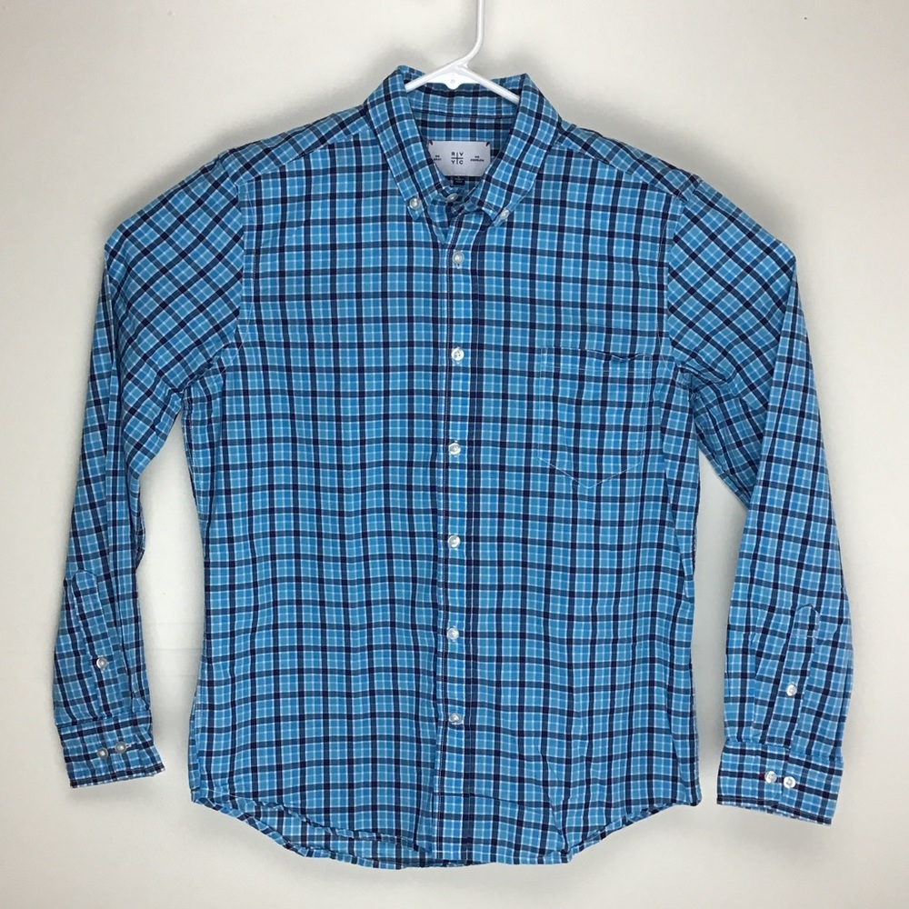 RVYC mens long sleeve button down shirt L